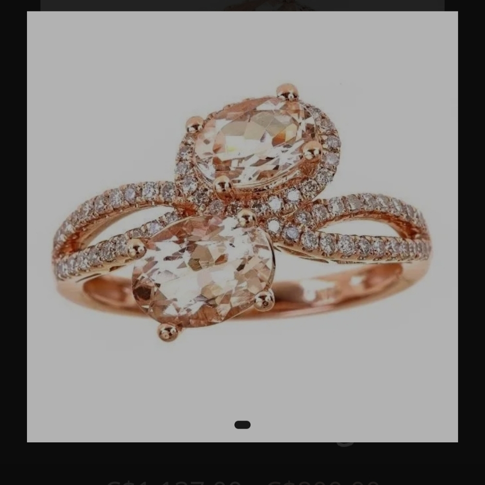 Gin & Grace  14k Rose Gold Pear-cut Morganite Ring
